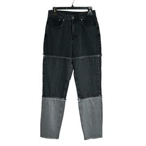 RAGGED JEANS‎ Women's Distressed Patchwork Denim Jeans Size 30 Black Gray